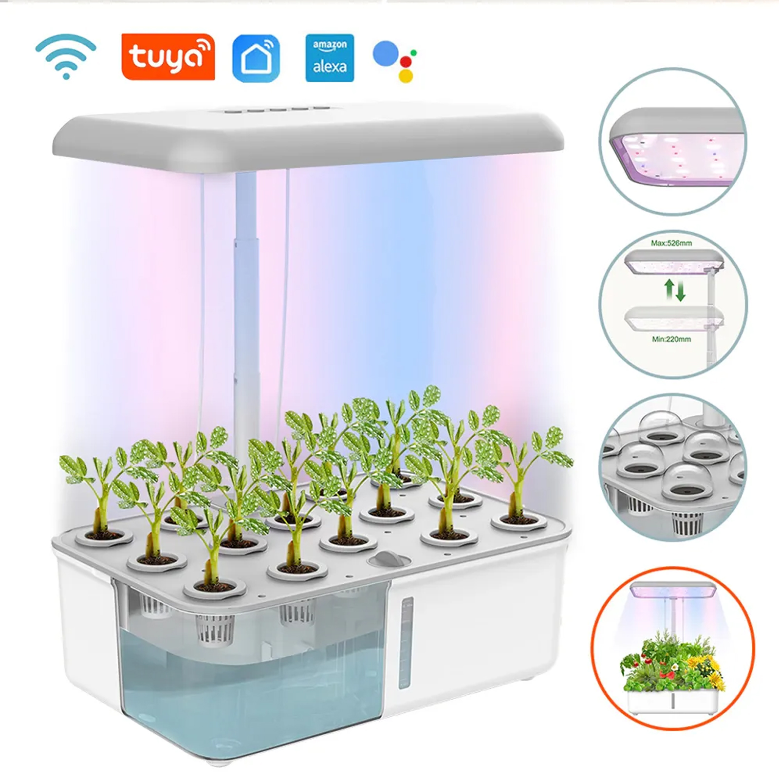 Smart Garden Plastic Cups - Tuya WiFi Plant Hydroponics System Growing