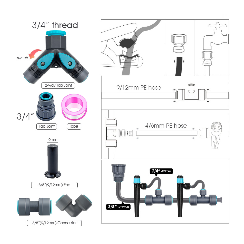 9/12mm PE Hose 360° Adjustable – обзор и цена Smart Garden Kitchen