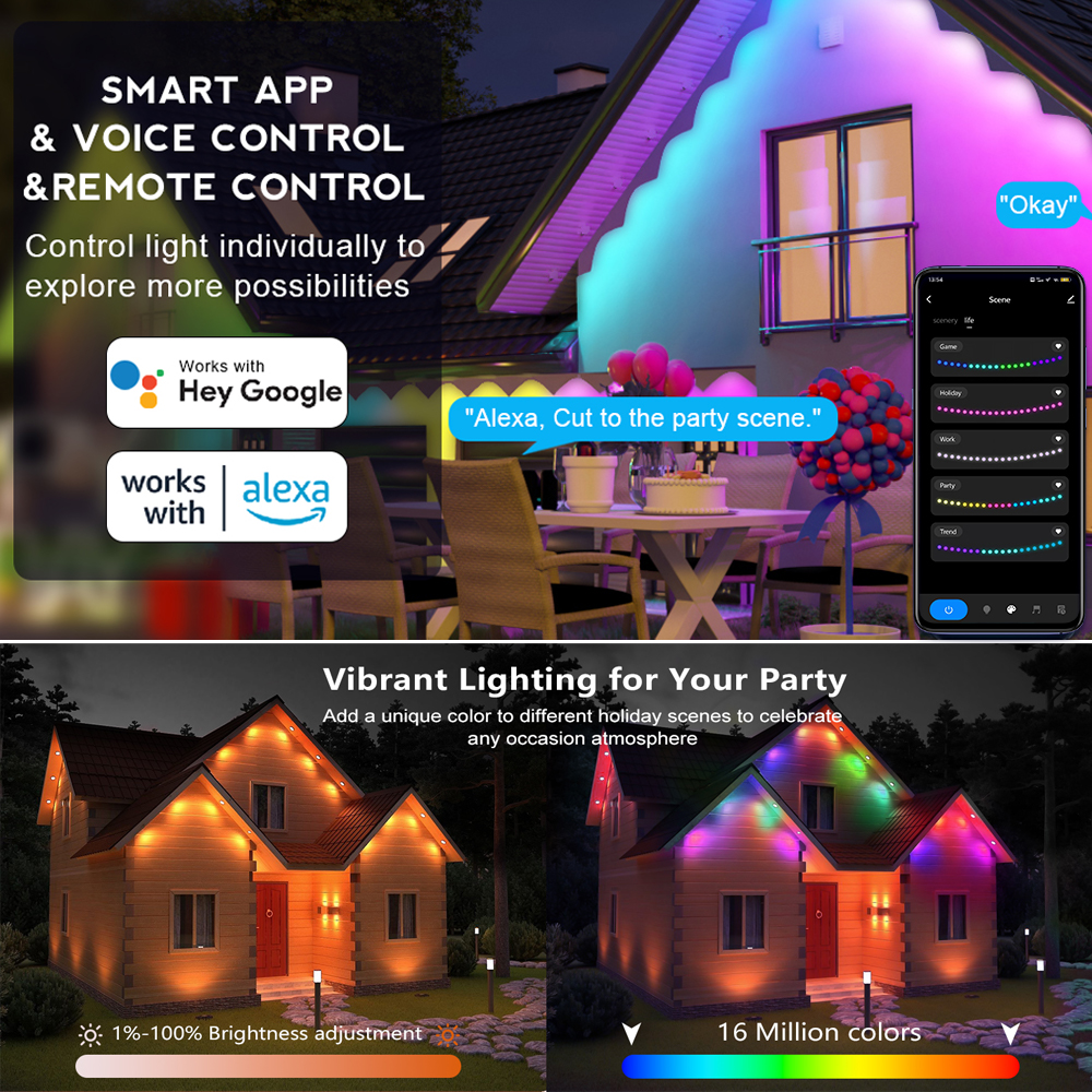 Smart WIFI RGB Eaves Lighting  – обзор и цена Smart Garden Led Lights